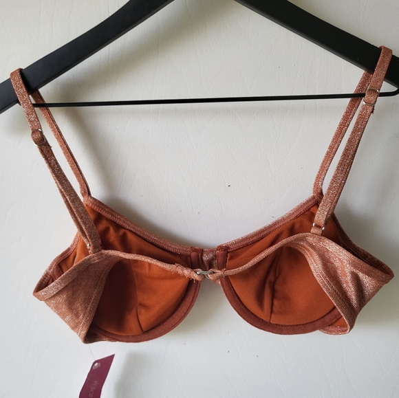 Juniors Xhilaration Burnt Orange Swim Top Size Med - Picture 4 of 4